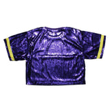 Jersey Purple Yellow Sequin GAME DAY Crop Top