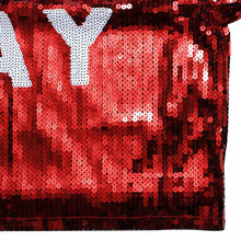 Cargar imagen en el visor de la galería, Jersey DST Red White Sequin GAME DAY Crop Top
