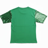 Jersey Santa Approved Green Sequin Xmas Shirt