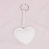 Handbag Clip Gleaming White Heart Padded Charm