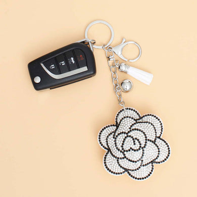 Sorority White Flower Keychain Clip