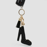 Keychain Black High Heel Sparkle Purse Charm