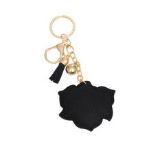 Cargar imagen en el visor de la galería, Keychain Radiant Black Rhinestone Rose Charm
