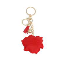 Cargar imagen en el visor de la galería, Keychain Radiant Red Rhinestone Rose Charm
