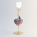 USA Patriotic Heart Padded Keychain Bag Clip