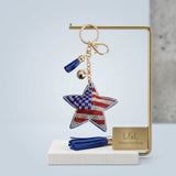 USA Patriotic Star Padded Keychain Bag Clip