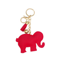 Cargar imagen en el visor de la galería, Keychain Glam Pink Rhinestone Elephant Charm Clip
