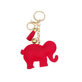 Keychain Glam Pink Rhinestone Elephant Charm Clip