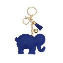 Cargar imagen en el visor de la galería, Keychain Glam Blue Rhinestone Elephant Charm Clip
