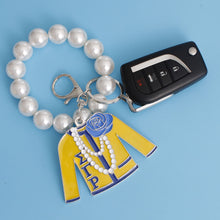 Load image into Gallery viewer, Yellow Blue Sorority Keychain
