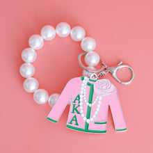 Load image into Gallery viewer, Pink Green Sorority Keychain
