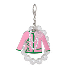 Cargar imagen en el visor de la galería, AKA Pink Green Sorority Keychain
