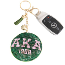 Cargar imagen en el visor de la galería, AKA Pink Green Padded Sorority Keychain
