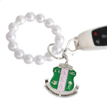 Load image into Gallery viewer, AKA White Pearl Shield Keychain
