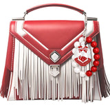 Red White Pearl DST Shield Keychain