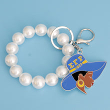 Load image into Gallery viewer, Blue Gold Hat Pearl Keychain SGRHO
