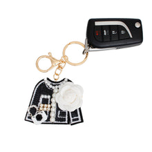 Cargar imagen en el visor de la galería, Keychain Black French Luxe Sweater Handbag Clip
