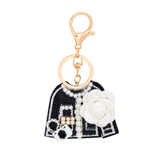 Cargar imagen en el visor de la galería, Keychain Black French Luxe Sweater Handbag Clip
