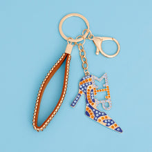 Cargar imagen en el visor de la galería, Keychain Sigma Sorority Blue Gold Heel for Women
