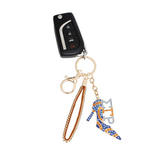 Cargar imagen en el visor de la galería, Keychain Sigma Sorority Blue Gold Heel for Women
