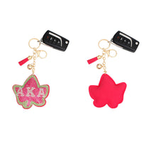 Cargar imagen en el visor de la galería, AKA Sorority Fuchsia Ivy Padded Keychain
