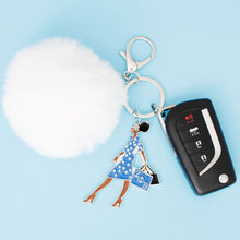 Cargar imagen en el visor de la galería, ZPB Sorority Glam Gal Pom Pom Keychain Women
