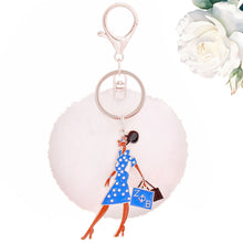 Cargar imagen en el visor de la galería, ZPB Sorority Glam Gal Pom Pom Keychain Women
