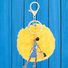 Load image into Gallery viewer, SGRHO Sorority Glam Gal Pom Pom Keychain Women
