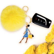 Load image into Gallery viewer, SGRHO Sorority Glam Gal Pom Pom Keychain Women

