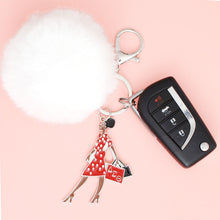 Cargar imagen en el visor de la galería, DST Sorority Glam Gal Pom Pom Keychain Women
