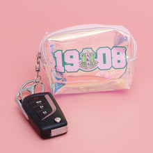 Cargar imagen en el visor de la galería, AKA Sorority Iridescent Zipper Pouch Keychain Clip

