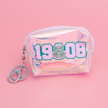 Cargar imagen en el visor de la galería, AKA Sorority Iridescent Zipper Pouch Keychain Clip
