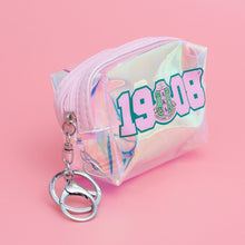 Cargar imagen en el visor de la galería, AKA Sorority Iridescent Zipper Pouch Keychain Clip
