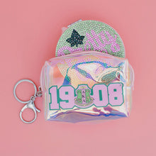 Cargar imagen en el visor de la galería, AKA Sorority Iridescent Zipper Pouch Keychain Clip
