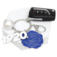 Load image into Gallery viewer, ZPB Sorority Flower 1920 Keychain and Bag Clip
