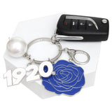 ZPB Sorority Flower 1920 Keychain and Bag Clip