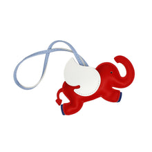 Cargar imagen en el visor de la galería, Bag Charm Red White Faux Leather Flying Elephant

