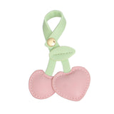 Snap Bag Charm Pink Faux Leather Cherry Heart