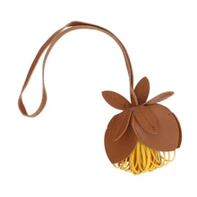 Cargar imagen en el visor de la galería, Bag Charm Brown Leather Flower Long Bag Accessory

