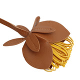 Bag Charm Brown Leather Flower Long Bag Accessory