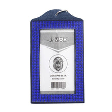 Load image into Gallery viewer, ZPB Blue Sparkling Sorority Pride ID Badge Holder
