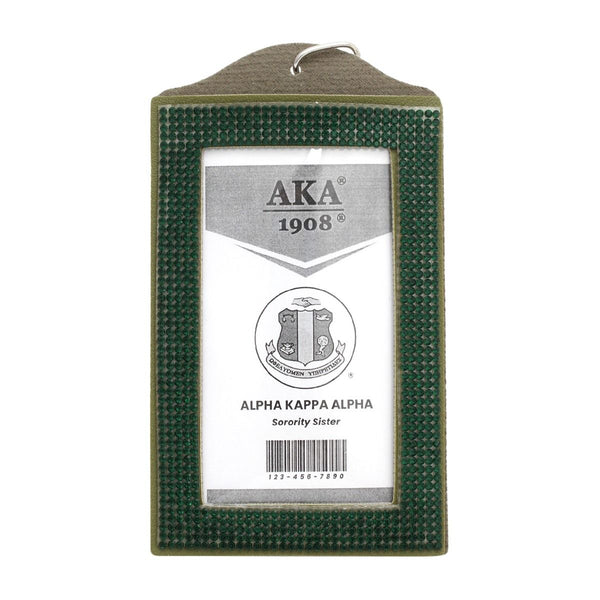 AKA Green Sparkle Sorority Pride ID Badge Holder