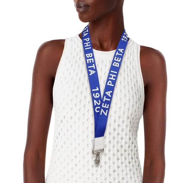 ZPB Blue Canvas Lanyard ID Badge Clip Women