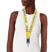 Load image into Gallery viewer, SGRHO Gold Canvas Lanyard ID Badge Clip Women
