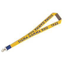 Load image into Gallery viewer, SGRHO Gold Canvas Lanyard ID Badge Clip Women
