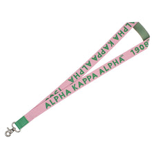 Load image into Gallery viewer, AKA Pink Canvas Lanyard ID Badge Clip Women

