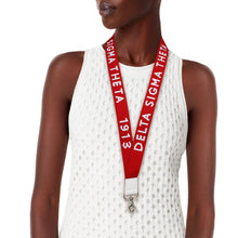 Load image into Gallery viewer, DST Red Canvas Lanyard ID Badge Clip Women
