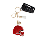 Keychain Red White Football Helmet Bag Charm