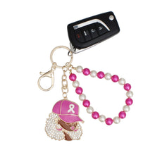 Cargar imagen en el visor de la galería, Breast Cancer Supportive Sister Gold Keychain Clip

