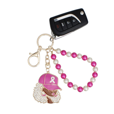 Breast Cancer Supportive Sister Gold Keychain Clip